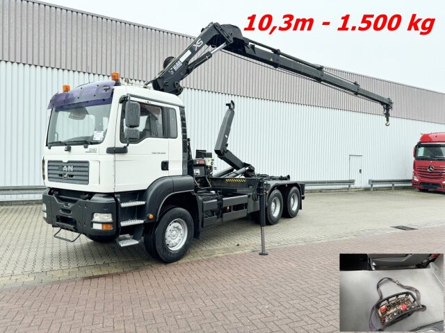 MANTGA 33.350 6X4 BB mit Kran Hiab 166 E-3 HiDuo, Funk