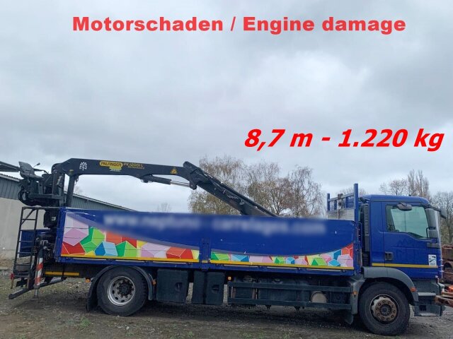 MANTGM 18.290 4x2 BL, Heckkran Palfinger PK12001L, MOTORSCHADEN!