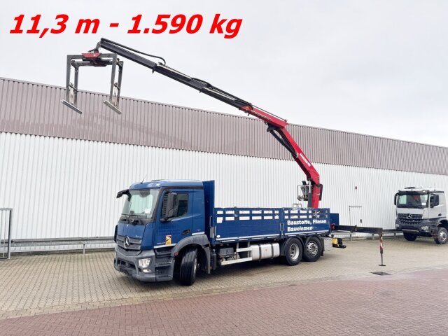 Mercedes-BenzAntos 2540 L 6x2, Heckkran HMF 2110-L3, Lenkachse