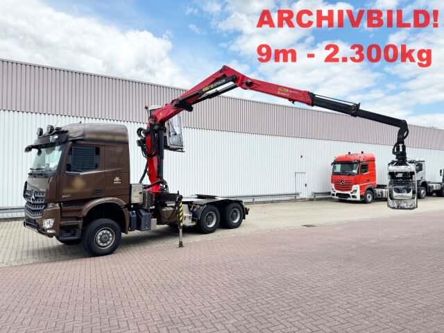 Mercedes-BenzArocs 3351 LS 6x6, Kran Epsilon S260Z96, Krankabine, Grounder, MirrorCam, Navi